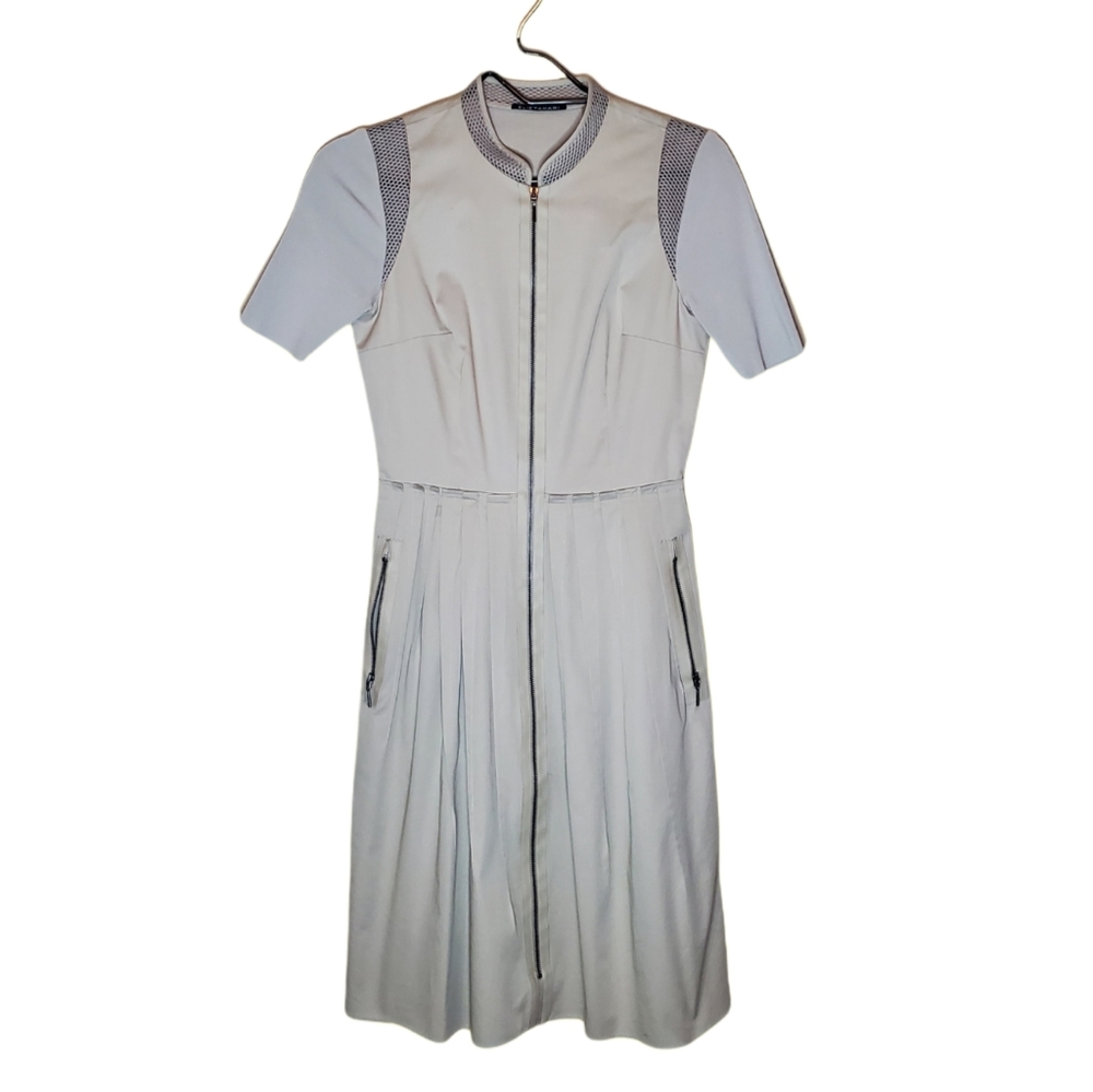 Elie Tahari Mesh & Zipper Dress